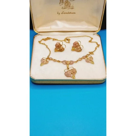 Landstrom BLACK HILLS GOLD Necklace and Earrings 10K-12K - Picture 2 of 16